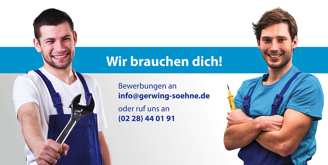 Stellenangebote Bonn – Gerwing Söhne – Jobs, Ausbildung Heizungsmonteur, Elektriker, Gerwing Söhne Stellenangebote Bonn von Gerwing Söhne – Jobs, Ausbildung Heizungsmonteur, Elektriker, Gerwing Söhne